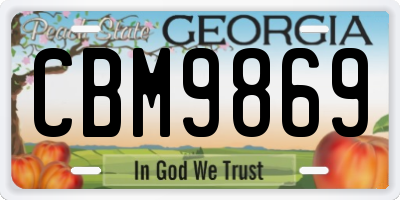 GA license plate CBM9869