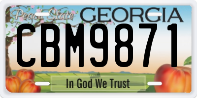 GA license plate CBM9871