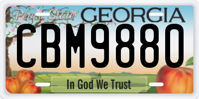 GA license plate CBM9880