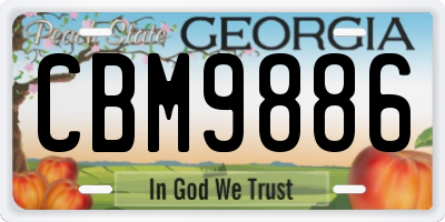 GA license plate CBM9886