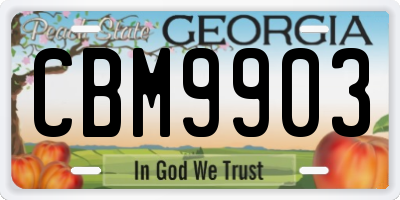GA license plate CBM9903