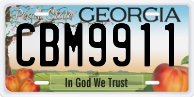 GA license plate CBM9911