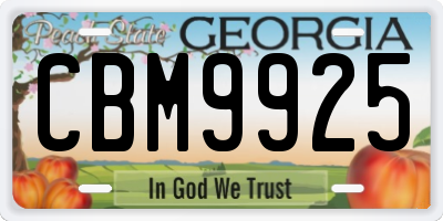 GA license plate CBM9925
