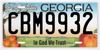 GA license plate CBM9932