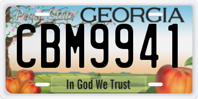 GA license plate CBM9941