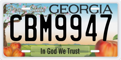 GA license plate CBM9947