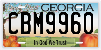 GA license plate CBM9960