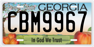 GA license plate CBM9967