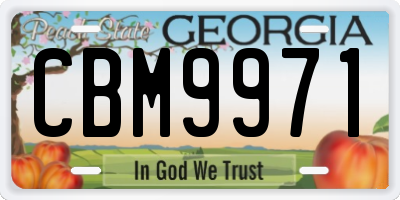 GA license plate CBM9971
