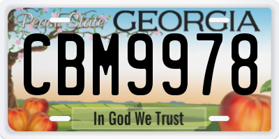 GA license plate CBM9978