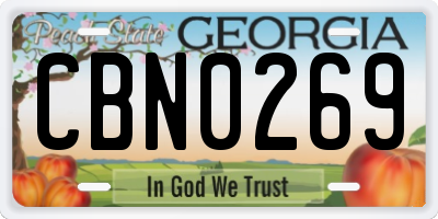 GA license plate CBN0269
