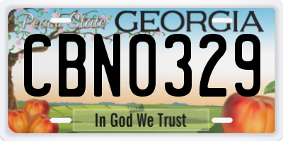 GA license plate CBN0329