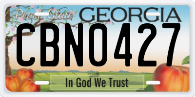GA license plate CBN0427