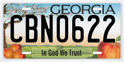 GA license plate CBN0622