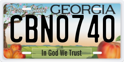 GA license plate CBN0740