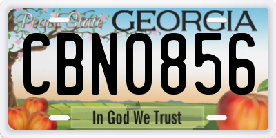 GA license plate CBN0856