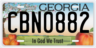 GA license plate CBN0882