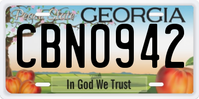 GA license plate CBN0942
