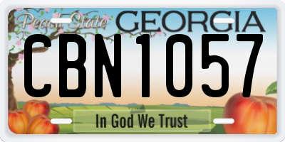 GA license plate CBN1057