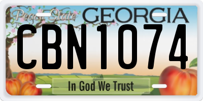 GA license plate CBN1074