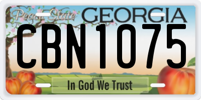 GA license plate CBN1075