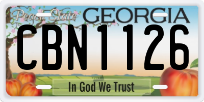GA license plate CBN1126