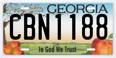GA license plate CBN1188
