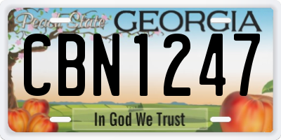 GA license plate CBN1247