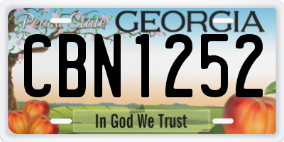 GA license plate CBN1252