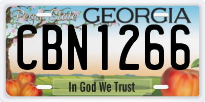 GA license plate CBN1266