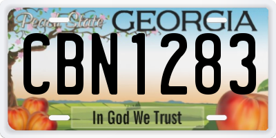 GA license plate CBN1283