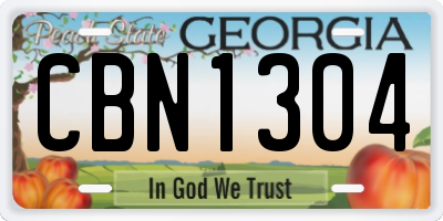 GA license plate CBN1304