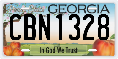 GA license plate CBN1328