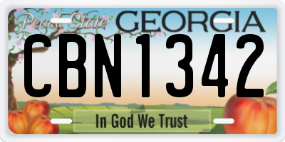 GA license plate CBN1342