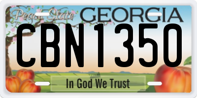 GA license plate CBN1350