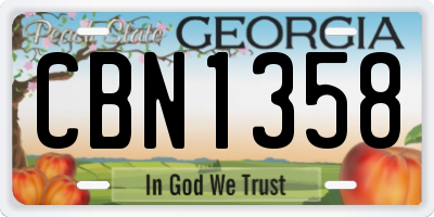 GA license plate CBN1358