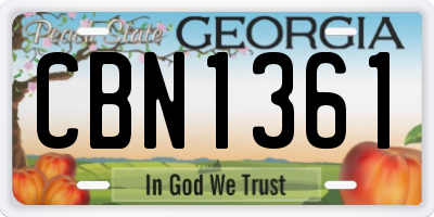 GA license plate CBN1361