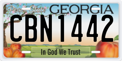 GA license plate CBN1442