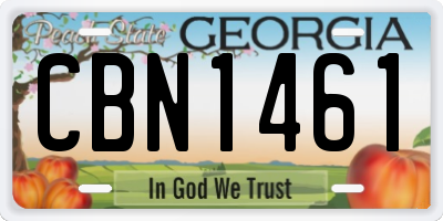 GA license plate CBN1461