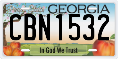 GA license plate CBN1532
