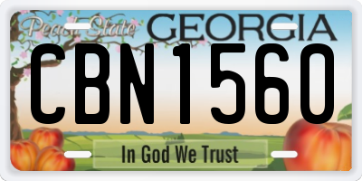 GA license plate CBN1560
