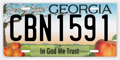 GA license plate CBN1591