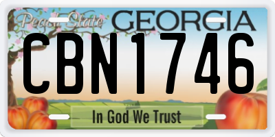 GA license plate CBN1746