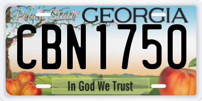 GA license plate CBN1750