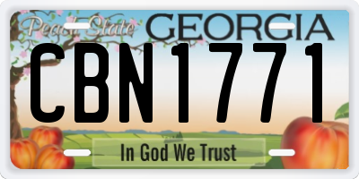 GA license plate CBN1771