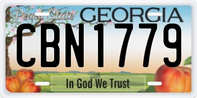 GA license plate CBN1779