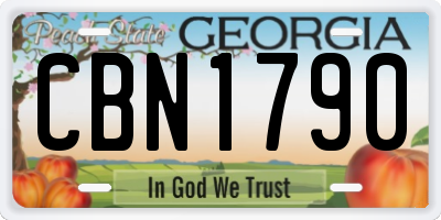 GA license plate CBN1790