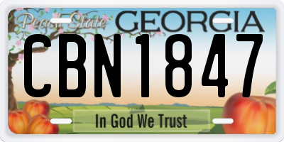 GA license plate CBN1847
