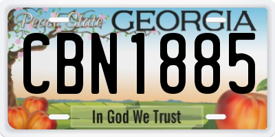 GA license plate CBN1885