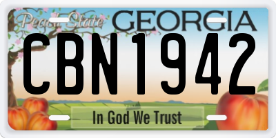 GA license plate CBN1942